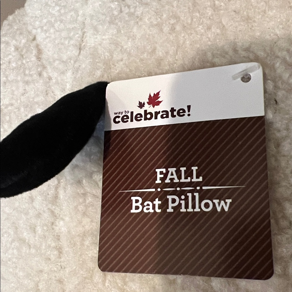 3 Halloween Fall White Black Sherpa Plush Pumpkin Bat Pillow - Picture 3 of 7